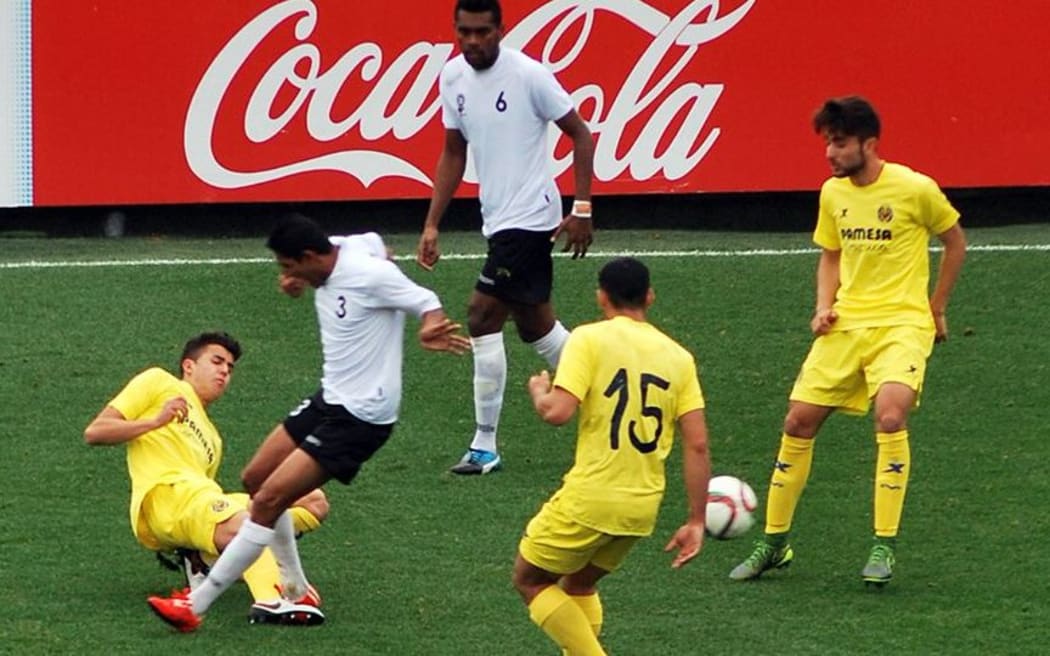 Fiji face the Villareal Youth team during their tour of Spain.