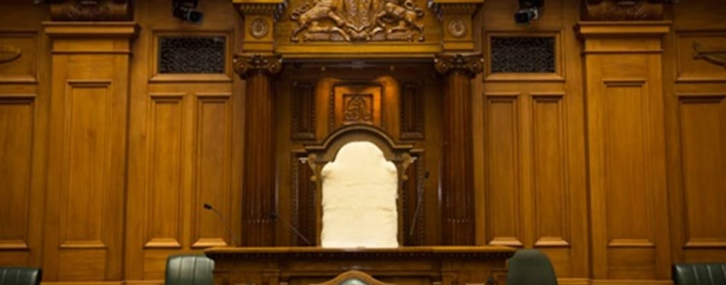 The chair for the Speaker of the House in the debating chamber.