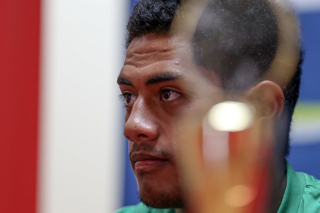 The captain of Tonga's beach soccer team Sione Takelo.