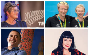 Top from left: Kereyn Smith, Hamish Bond and Eric Murray, Michèle A'Court and Professor Rangi Matamua