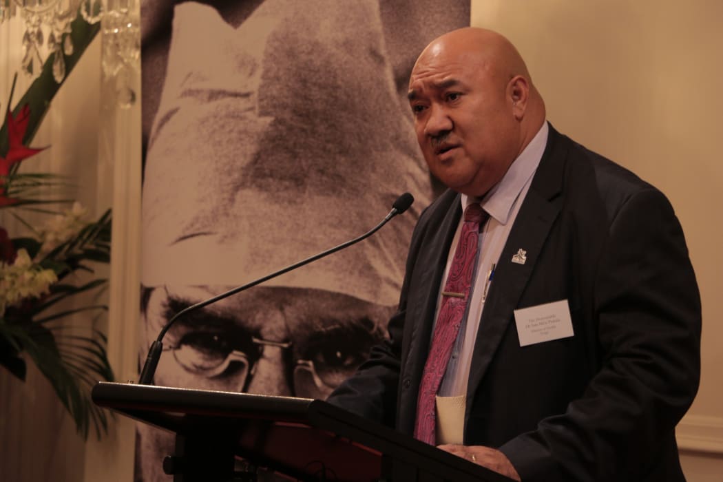 The Tongan health minister, Dr Saia Ma'u Piukala, speaking during a reception at Government House in New Zealand marking the 25th anniversary of The Fred Hollows Foundation.