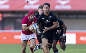 Quinn Tupaea in action for the All Blacks XV.