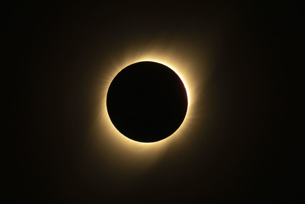 Solar eclipse as seen from the La Silla European Southern Observatory (ESO) in La Higuera, Coquimbo Region, Chile, on July 02, 2019.