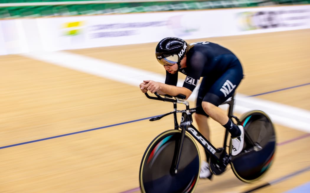 Devon Briggs at the 2024 Para-Cycling Track World Championships in Rio de Janeiro.