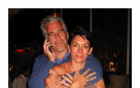 This undated trial evidence image obtained December 8, 2021, from the US District Court for the Southern District of New York shows British socialite Ghislaine Maxwell and US financier Jeffrey Epstein.