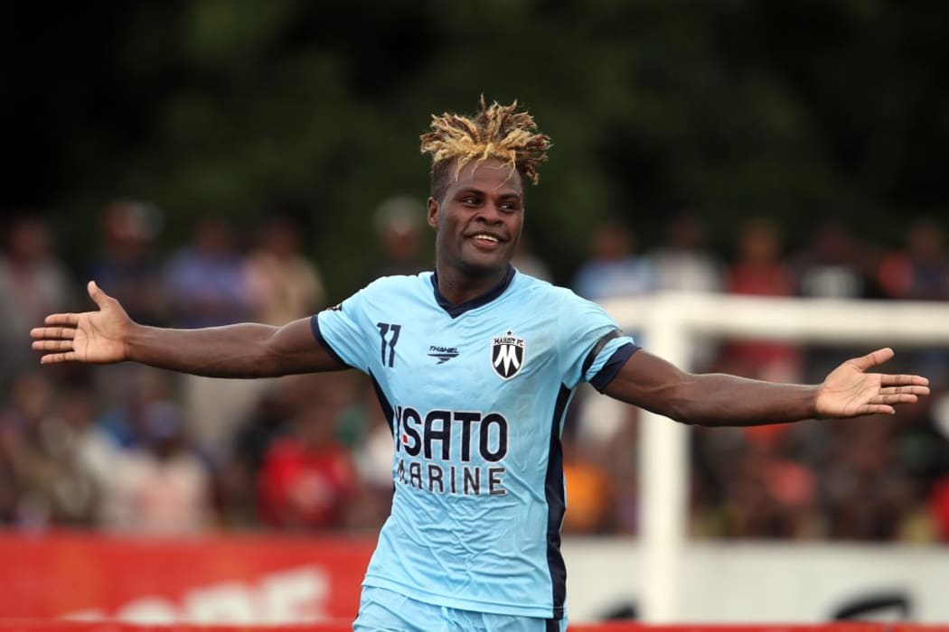 Marist FC's Mathias Iani scored a double for the Solomon Island side.  CREDIT: OFC / phototek /Shane Wenzlick