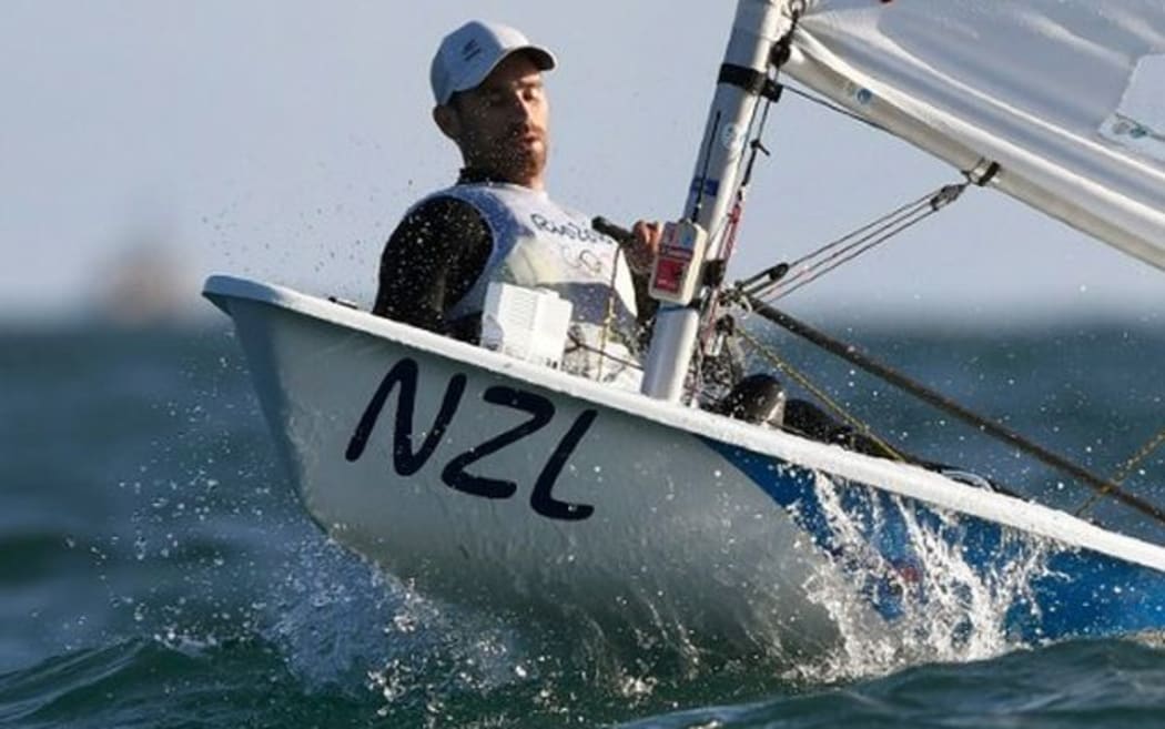 Sam Meech competing in the Laser Men's racing at the weekend. 13 August 2016.
