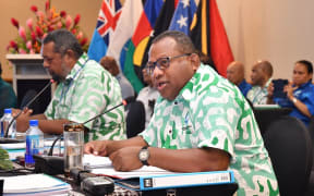 Fiji Foreign Affairs Minister Inia Seruiratu addresses the meeting.