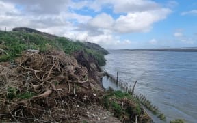 Erosion at the tip of Bluecliffs.