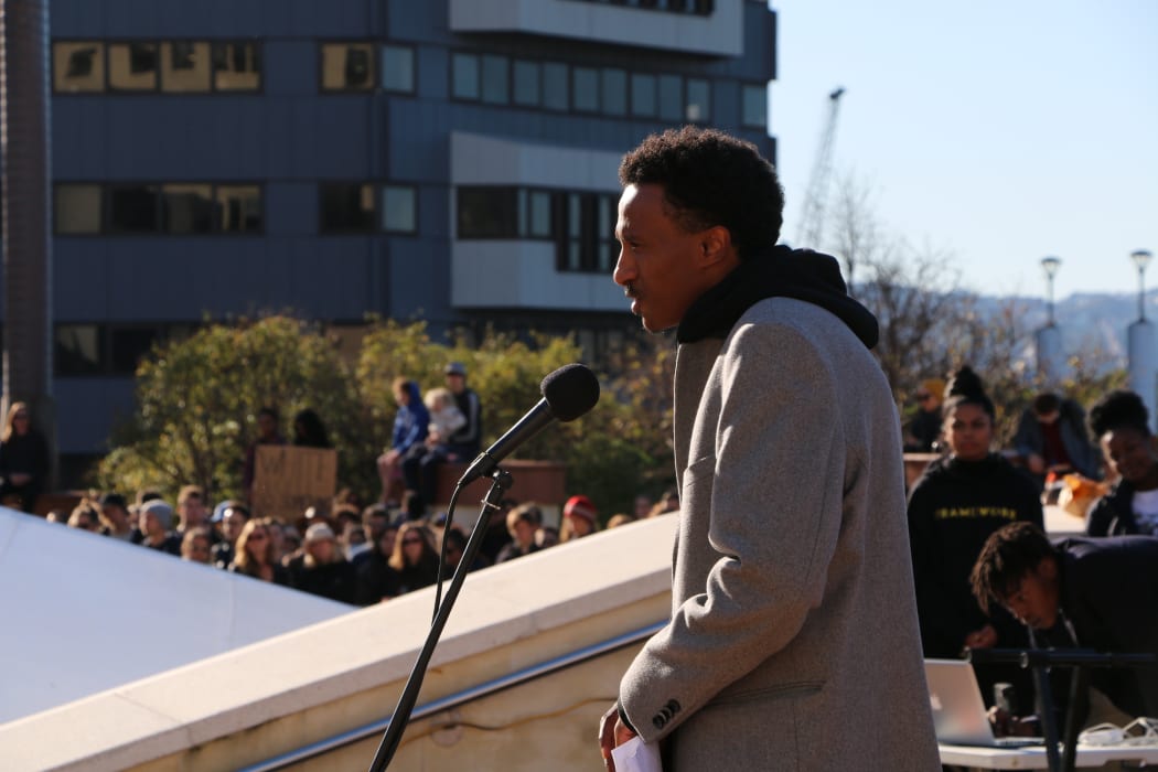 Wellington community advocate Guled Mire helped to organise a peaceful Black Lives Matter march in the capital that attracted thousands of protestors on 14 June, 2020.