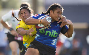 Blues hooker Atlanta Lolohea - Super Rugby Aupiki - Blues v Hurricanes Poua at Eden Park, Auckland.