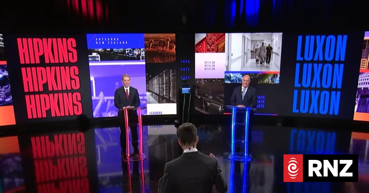 Election 2026: Luxon faces Hipkins in first leaders' debate