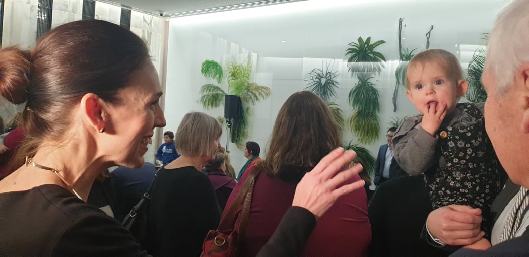 Prime Minister Jacinda Ardern at a paid parental leave event at Parliament on 1 July.