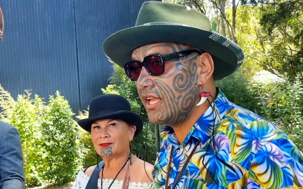 Rawiri Waititi at Waitangi on 4 February 2024.