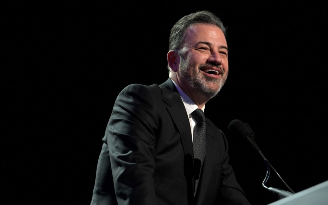 File photo. Jimmy Kimmel performs onstage as Keep Memory Alive hosts star-studded lineup at annual "Power Of Love" gala at MGM Grand Garden Arena on February 22, 2025 in Las Vegas, Nevada.