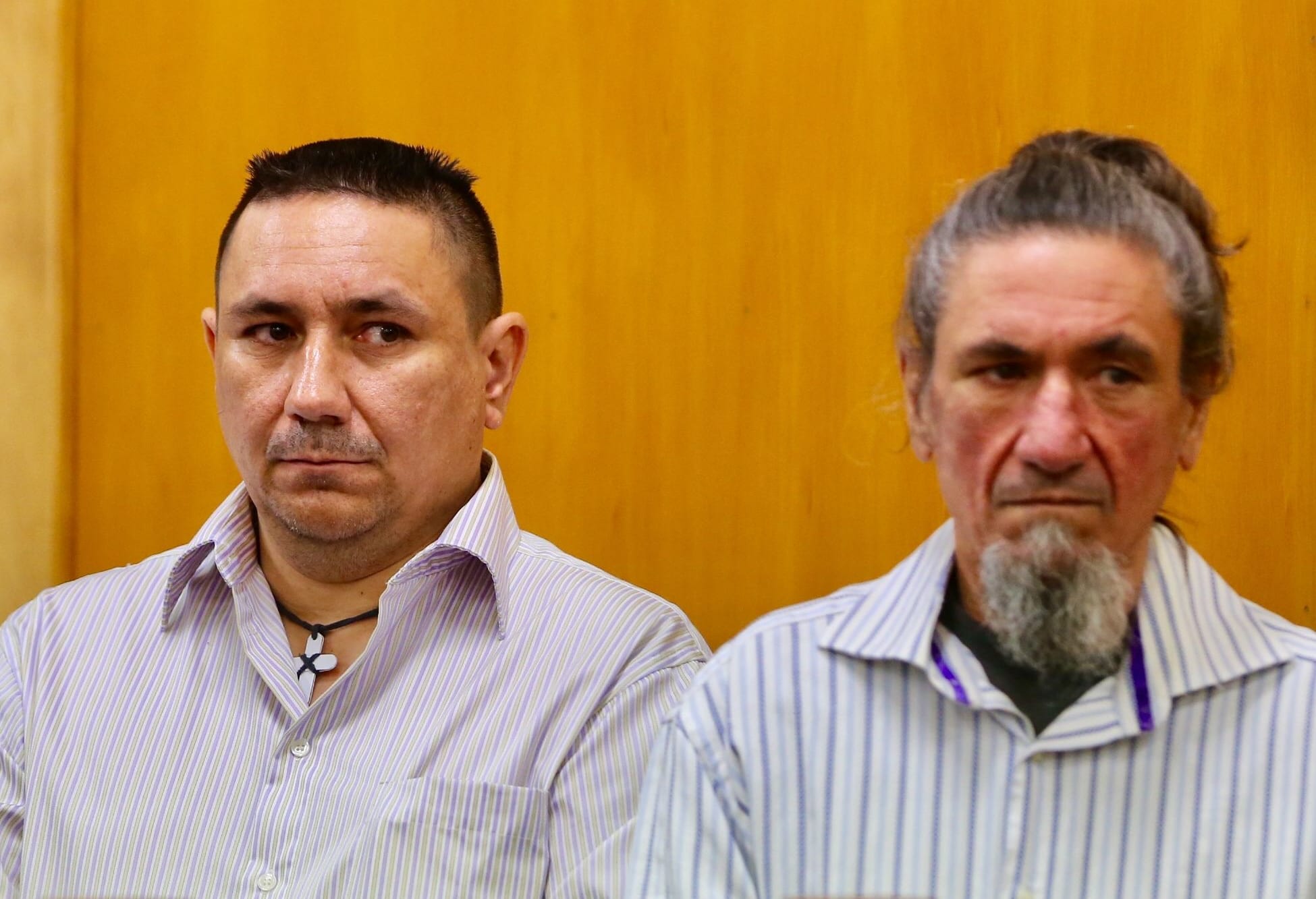 (from left) Mathew Thomas Madams, Kevin Roy Madams, and Tyrone Peter Madams, on trial for the murder of Craig Rippon.
