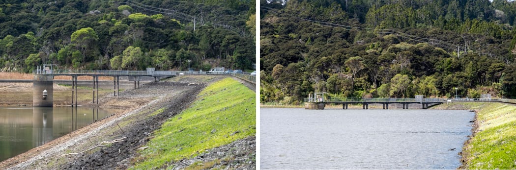 Lower Nihotupu Dam before and after