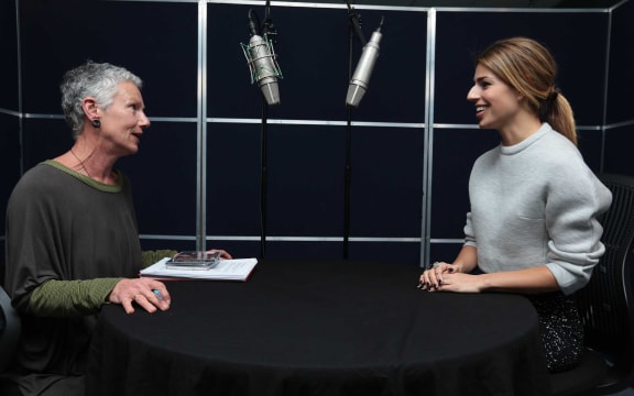 Kim Hill interviewing Brooke Fraser at Radio New Zealand.