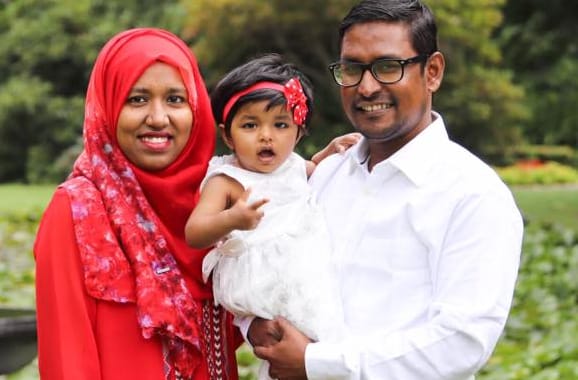 Sheik Hasan Rubel, his wife Afsana and daughter Arveen