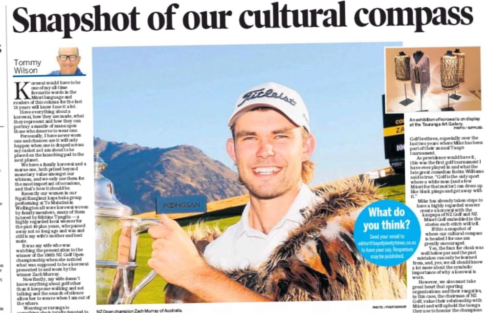 Tommy Kapai Wilson with a new take on the korowai controversy.