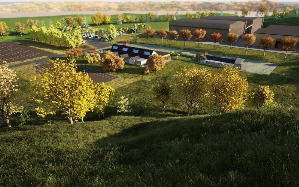 An artist's rendering of what the Parkhill film studio in Te Awanga could look like.