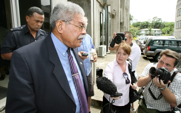 An embattled Laisenia Qarase leaves his office as fears of a coup reached fever pitch in 2006. He would be toppled days later.