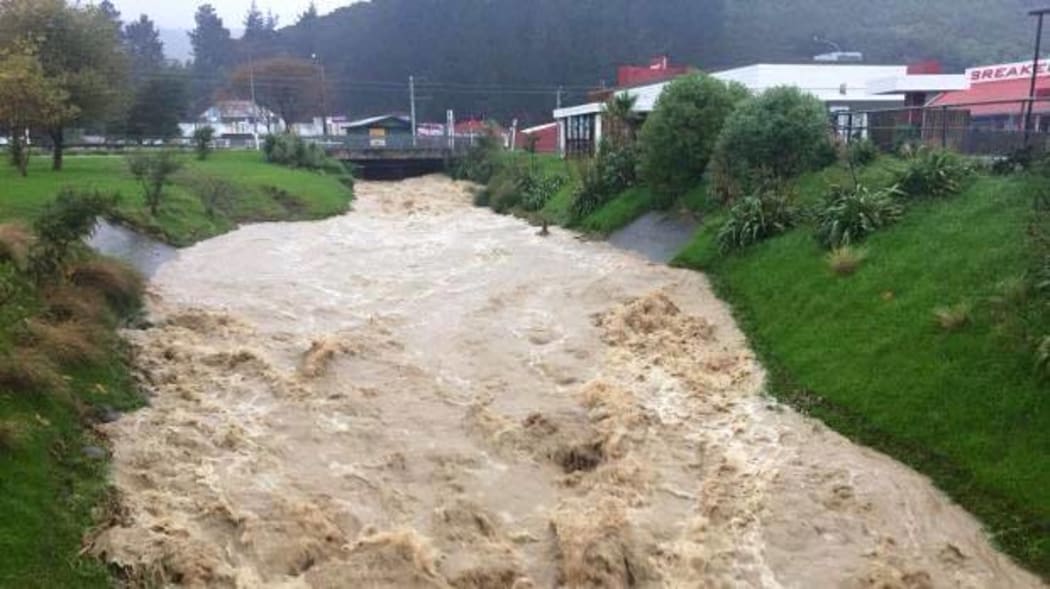 The stream that runs under Coastlands Shopping Mall, Paraparaumu.