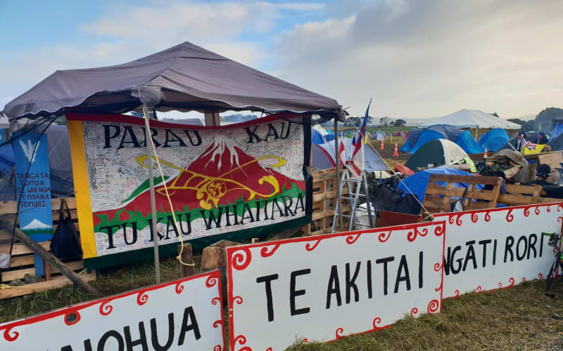 The camp ground at Ihumatao.