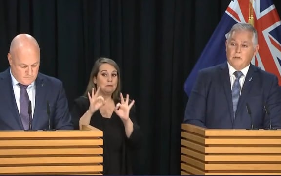 The PM and his corrections minister at a media conference requiring significant corrections.