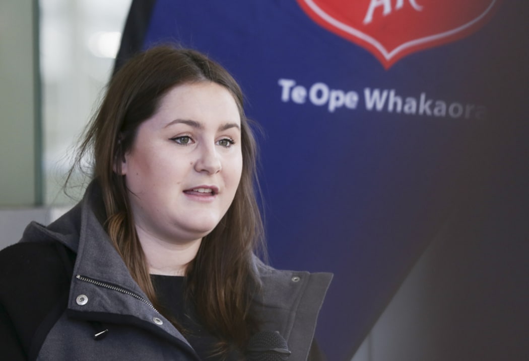 27072016. Photo: Rebekah Parsons-King. The Salvation Army have teamed up with Countdown to include female sanitary products on their foodbank shopping list. Nevada Lee-Mariu, President of Young Labour.