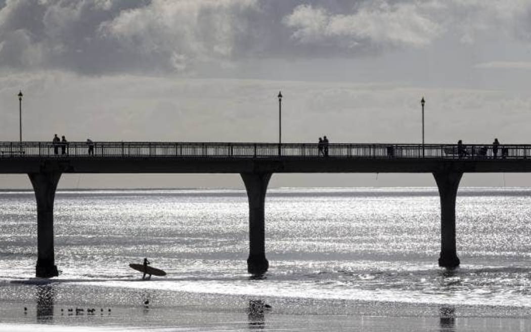 The public have been escorted out of a Christchurch beach after a shark sighting.