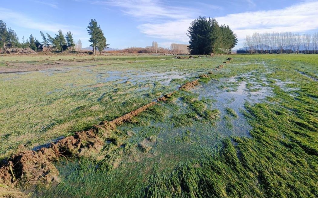 Stacey Stewart's farm after the Ashburton floods.
