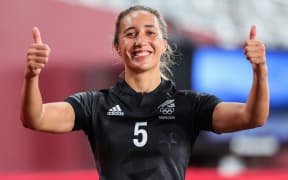 Sarah Hirini (captain).
New Zealand v Great Britain, Tokyo 2020 Olympic Games Rugby Women's Pool A match at Tokyo Stadium, Tokyo, Japan on Thursday 29th July 2021.
Mandatory credit: @ Kenji Demura / www.photosport.nz