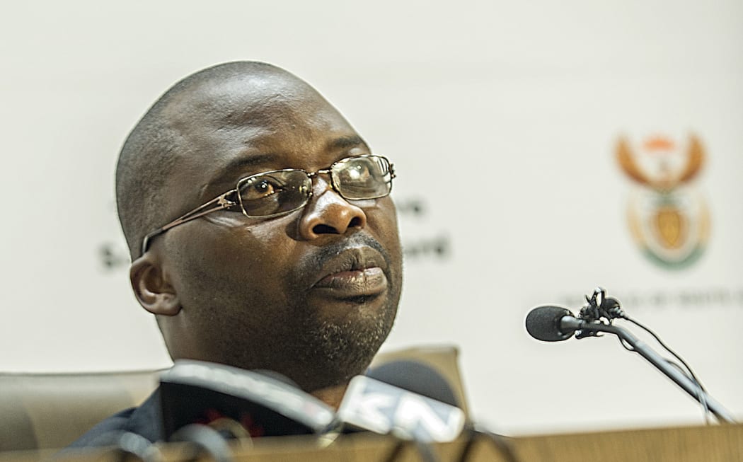 Justice Minister Michael Masutha speaks to reporters about South Africa's planned withdrawal from the International Criminal Court.
