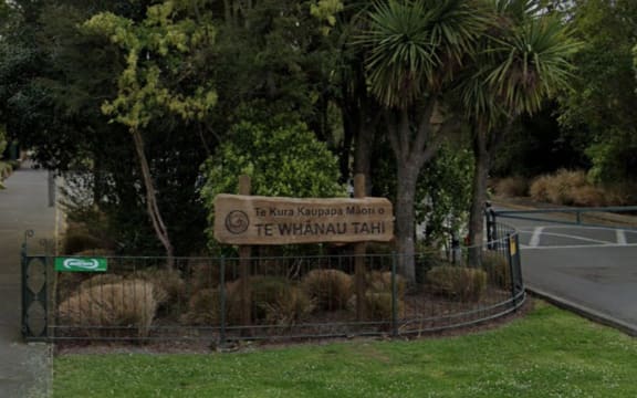 Sign for Te Kura Kaupapa Māori o Te Whānau Tahi in Spreydon, Christchurch.