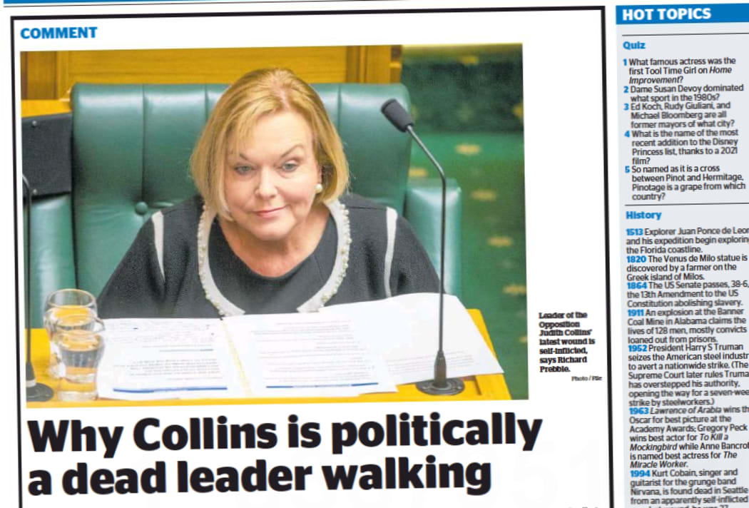 Former politician Richard Prebble's opinion piece for the Herald and NZME last week was one of several kickstarting fact-free speculation about her leadership.