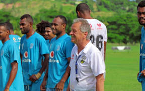 Head coach Flemming Serritslev puts the players through their paces.