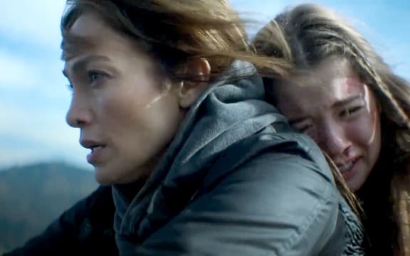 Jennifer Lopez and Lucy Paez in the 2023 film The Mother