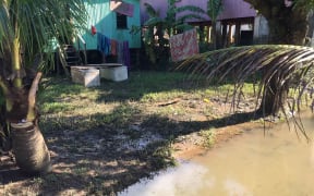 Nawaka settlement floods regularly. The residents have built on stilts or added rooms upstairs to cope with the floodwaters during cyclone season.