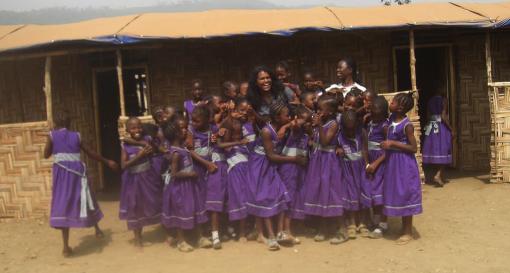 Annisha Vasutavan at a school she has worked with in Kenema.