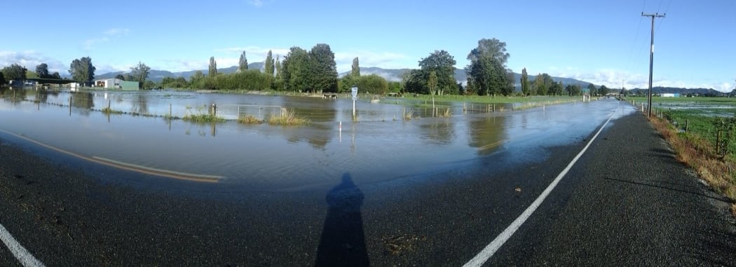 Flooding near the Takaka township.