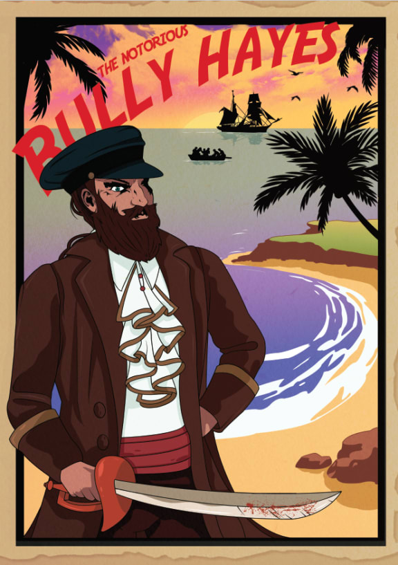 Bully Hayes poster by Massey University student Danielle Langley