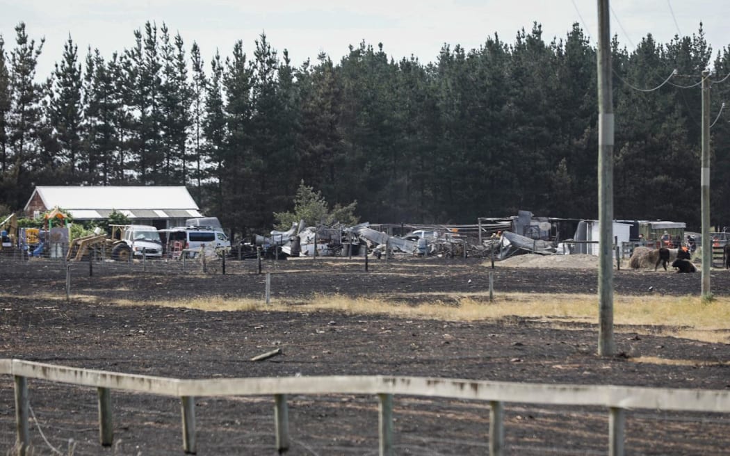 House of evacuated resident where shed was lost to fire.