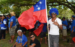 Fans arrive early for the All Blacks v Manu Samoa rugby union test match at Apia Park.