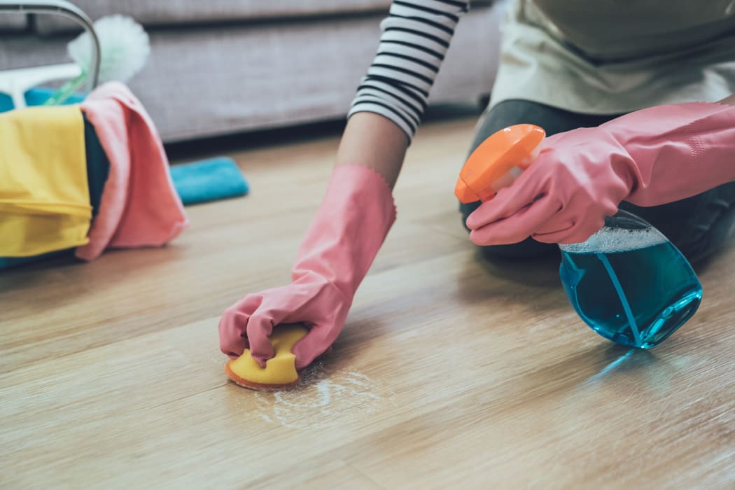 people doing housework and housekeeping concept.