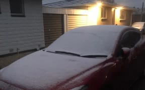 Snow in Christchurch on Tuesday 6 September 2022.