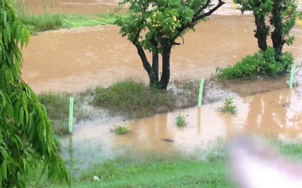 Flooding along the Kings Highway in Savu Savu on Vanua Levu, Fiji.