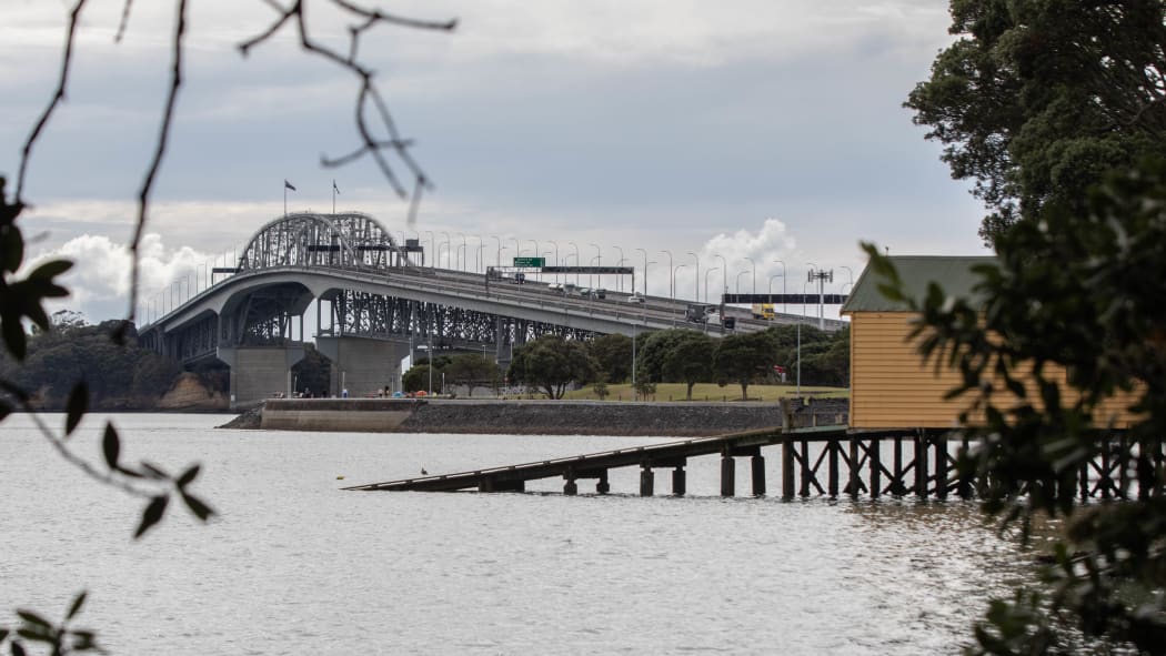 Auckland's Harbour Bridge during the Covid-19 alert level four lockdown.