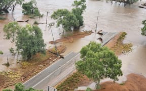 Great Northern Highway and the Fitzroy Crossing Bridge damaged as a result of floodwaters.