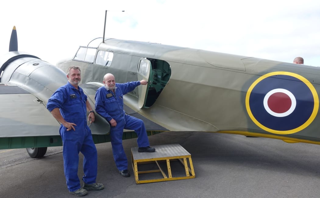 Project manager PJ Smith, right, and volunteer Brian Smith, who have worked on the restoration of this 1945 Oxford for the past 14 years.
